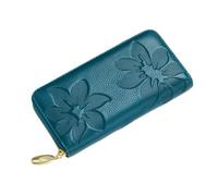 RWCCCRW Carteras Bolsos Mujer Cuero Genuino Clips para Dinero Organizadores de Dinero Monederos Bolsas Estuches para Tarjetas de Visita (Tamaño: Azul)