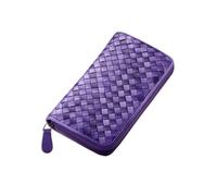 RWCCCRW Carteras Bolsos Tarjeteros de Cuero Genuino para Mujer Monederos Bolsas Organizadores de Dinero Bolsos de Noche Clips para Dinero (Tamaño: Púrpura)