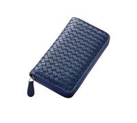 RWCCCRW Carteras Bolsos Tarjeteros de Cuero Genuino para Mujer Monederos Bolsas Organizadores de Dinero Bolsos de Noche Clips para Dinero (Tamaño: Azul)