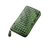 RWCCCRW Carteras Bolsos Tarjeteros de Cuero Genuino para Mujer Monederos Bolsas Organizadores de Dinero Bolsos de Noche Clips para Dinero (Tamaño: Verde)