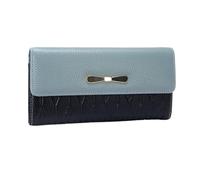 RWCCCRW Carteras de Piel de Vacuno de Cuero para Mujer, Clips Largos para Dinero, monederos, Bolsos, Fundas para Tarjetas de Visita (tamaño: Azul)