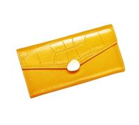 RWCCCRW Carteras largas de Negocios Monederos de Piel de Vaca para Mujer Estuches para Tarjetas Carteras de Bloqueo Clips de Dinero de Cuero Bolsos Bolsos de noche (Tamaño: Amarillo)