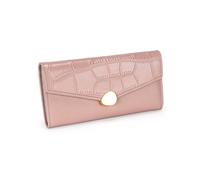 RWCCCRW Carteras largas de Negocios Monederos de Piel de Vaca para Mujer Estuches para Tarjetas Carteras de Bloqueo Clips de Dinero de Cuero Bolsos Bolsos de noche (Tamaño: Rosa)