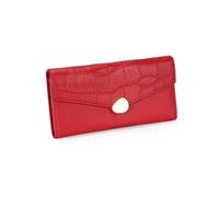 RWCCCRW Carteras largas de Negocios Monederos de Piel de Vaca para Mujer Estuches para Tarjetas Carteras de Bloqueo Clips de Dinero de Cuero Bolsos Bolsos de noche (Tamaño: Rojo)