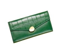 RWCCCRW Carteras largas de Negocios Monederos de Piel de Vacuno para Mujer Estuches para Tarjetas Carteras de Bloqueo Clips de Dinero de Cuero Bolsos Bolsos de noche (Tamaño: Verde)