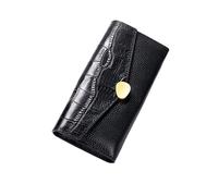 RWCCCRW Carteras largas de Negocios Monederos de Piel de Vacuno para Mujer Estuches para Tarjetas Carteras de Bloqueo Clips de Dinero de Cuero Bolsos Bolsos de noche (Tamaño: Negro)