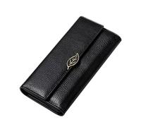 RWCCCRW Carteras largas de Piel de Vacuno para Mujer, Carteras de Piel auténtica, Fundas para Tarjetas de Visita, Bolsos (tamaño: Negro)