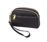 RWCCCRW Carteras para Mujer Bolsos pequeños Monederos de Cuero Genuino Bolsas Organizadores de Dinero de Piel de Vaca Estuches para Tarjetas de Visita (Tamaño: Negro)