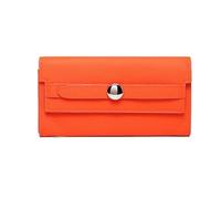 RWCCCRW Carteras para Mujer Clips Largos para Dinero de Piel de Vaca Estuches para Tarjetas de Visita Monederos de Cuero Genuino Bolsos (Tamaño: Naranja)