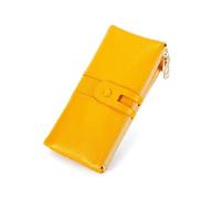 RWCCCRW Carteras para Mujer Clips Largos para Dinero de Piel de Vaca Estuches para Tarjetas de Visita Monederos de Cuero Genuino Bolsas Bolsos (Tamaño: Amarillo)