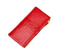 RWCCCRW Carteras para Mujer Clips Largos para Dinero de Piel de Vaca Estuches para Tarjetas de Visita Monederos de Cuero Genuino Bolsas Bolsos (Tamaño: Rojo)