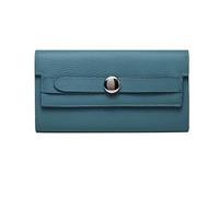RWCCCRW Carteras para Mujer Clips Largos para Dinero de Piel de Vaca Estuches para Tarjetas de Visita Monederos de Cuero Genuino Bolsos (Tamaño: Azul)