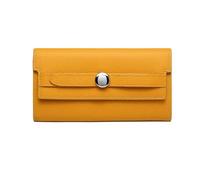 RWCCCRW Carteras para Mujer Clips Largos para Dinero de Piel de Vaca Estuches para Tarjetas de Visita Monederos de Cuero Genuino Bolsos (Tamaño: Amarillo)