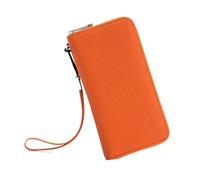 RWCCCRW Carteras para Mujer Estuches para Tarjetas de Visita Carteras con Bloqueo Monederos de Cuero Genuino Bolsas Bolsos Clips para Dinero Bolsos de Noche (Tamaño: Naranja)