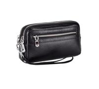 RWCCCRW Carteras para Mujer Monederos de Cuero Genuino Bolsas Organizadores de Dinero de Piel de Vaca Bolsos de 7,5 Pulgadas (Tamaño: Negro)