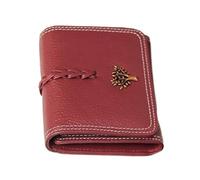 RWCCCRW Carteras pequeñas Monederos para Mujer Carteras de Cuero Genuino con Bloqueo Clips para Dinero Estuches para Tarjetas de Visita Bolsos (Tamaño: Rojo)