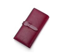 RWCCCRW Clips de Dinero de Cuero Genuino Estuches para Tarjetas de Visita Carteras largas Monederos de Piel de Vacuno para Mujer Carteras de Bloqueo Bolsos (Tamaño: Rojo)