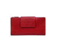RWCCCRW Clips Largos de Cuero para Dinero Carteras de Piel de Vacuno para Mujer Carteras de Bloqueo Bolsos Monederos Estuches para Tarjetas de Visita (Tamaño: Rojo)