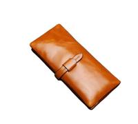 RWCCCRW Clips Largos de Cuero para Dinero Carteras de Piel de Vacuno para Mujer Estuches para Tarjetas de Visita Carteras de Bloqueo Bolsos Monederos (Tamaño: Amarillo)