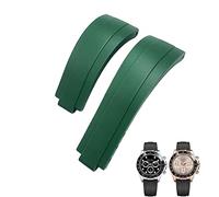 RWCCCRW Correa de reloj con hebilla corta de goma, 20mm, 21mm, apta para Rolex Daytona Submariner Role OYSTERFLEX Yacht Master, correa de silicona para muñeca pequeña