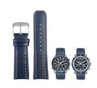 RWCCCRW Correa de reloj de cuero auténtico de 22mm y 23mm de color azul para hombre, correa de reloj para Citizen AT8020-54L/JY8078 con pulsera con hebilla plegable