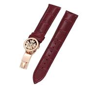 RWCCCRW Correa de reloj de cuero genuino, correas de reloj de 19MM, 20MM y 22MM para Patek Philippe Wath con cierre desplegable de acero inoxidable para hombres y mujeres