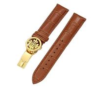RWCCCRW Correa de reloj de cuero genuino, correas de reloj de 19MM, 20MM y 22MM para Patek Philippe Wath con cierre desplegable de acero inoxidable para hombres y mujeres
