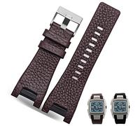 RWCCCRW Correa de reloj de cuero genuino de 32x17mm con cierre de acero inoxidable, pulsera dedicada para hombre, pulsera Diesel DZ4246 DZ1273b