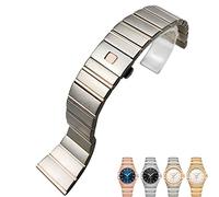 RWCCCRW Correas de reloj de acero inoxidable 316L Hebilla plegable 15 mm 17 mm 18 mm 23 mm 25 mm Correa de reloj para pulsera Omega Double Eagle Constellation Seamaster
