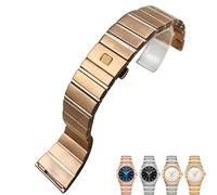 RWCCCRW Correas de reloj de acero inoxidable 316L Hebilla plegable 15 mm 17 mm 18 mm 23 mm 25 mm Correa de reloj para pulsera Omega Double Eagle Constellation Seamaster