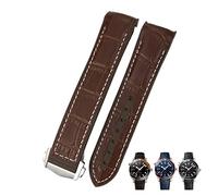 RWCCCRW Correas DE reloj DE piel De vaca De 20mm y 22mm para Omega Seamaster 300 Speedmaster DE VILLE, correa DE reloj para hombre, pulsera con hebilla DE punta
