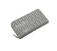 RWCCCRW Estuches para Tarjetas de Visita Carteras para Mujer Clips Largos para Dinero Monederos de Cuero Genuino Bolsos Organizadores de Dinero (Tamaño: Gris)