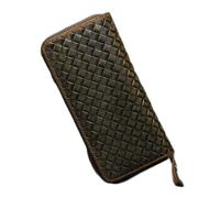 RWCCCRW Geldbörse Gewebtes Muster Ölleder Herren Clutch Multi-Card Cartera elástica única (A,19 x 9 x 2 cm)