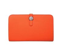 RWCCCRW Monederos de Cuero Estuches para Tarjetas de Visita Carteras de Piel de Vacuno para Mujer Carteras de Bloqueo Clips para Dinero Bolsos Bolsos de noche (Tamaño: Naranja)