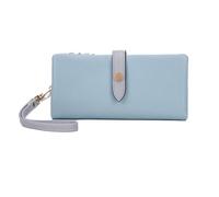 RWCCCRW Monederos de Mujer Carteras Carteras de Bloqueo Bolsos de Cuero Clips Largos para Dinero Estuches para Tarjetas de Visita (Tamaño: Azul)