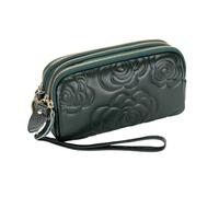 RWCCCRW Monederos para Mujer Carteras Bolsos Bolsos de Noche de Cuero Genuino Monederos Bolsas Estuches para Tarjetas de Visita Clips para Dinero (Tamaño: Verde)