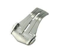 RWCCCRW Para correa de reloj de goma de cuero Omega, accesorios de cierre plegable desplegable, hebilla de pulsera de acero inoxidable puntiaguda de calidad de 18MM y 20MM