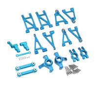 RWEQUTES Conjunto de dirección de Metal/Barra de Acoplamiento/Brazo oscilante Inferior Superior Delantero y Trasero for 1/14 M-JX 14303 14302 14301 RC Pieza de actualización(Blue Set 2)