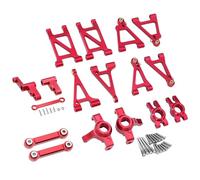 RWEQUTES Conjunto de dirección de Metal/Barra de Acoplamiento/Brazo oscilante Inferior Superior Delantero y Trasero for 1/14 M-JX 14303 14302 14301 RC Pieza de actualización(Red Set 2)