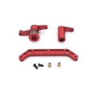 RWEQUTES Conjunto de dirección de Metal, Juego de manivela de dirección for JLB Racing Cheetah 11101 21101 J3 Speed 1/10 RC Car Parts, 2(Rood)