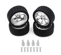 RWEQUTES Juego de Llantas y neumáticos metálicos for M-JX 14303, 14302 y 14301 - Rally 1/14, aleación de Aluminio CNC, Aumento de Altura(Army Green)