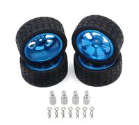 RWEQUTES Juego de Llantas y neumáticos metálicos for M-JX 14303, 14302 y 14301 - Rally 1/14, aleación de Aluminio CNC, Aumento de Altura(Blauw)