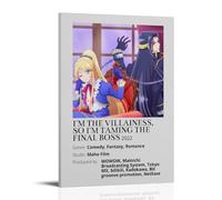 RWEWQRHG Póster de anime con texto en inglés "I'm The Villainess So I'm Taming The Final Boss", arte moderno, pintura estética, cubierta de lienzo, póster artístico para pared, 30 x 45 cm, estilo