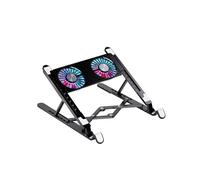 RWFRKABNK Base For Portátil, Enfriador Y Plegable, El Más Vendido De 2025, con 4 Ventiladores For Dispositivos De 11 A 17,3 Pulgadas, Antideslizante.(ABS 2 Fans Black)