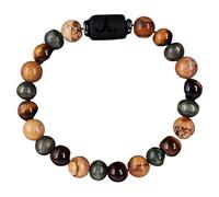 RWGSNB Bracciale di Pietre Preziose, Pulsera Piedras Preciosas Constelación del Signo Zodíaco Personalizada Piedras Naturales Ojo Tigre Brazaletes Cristal Cuentas Protección Espiritual Regalos Cu