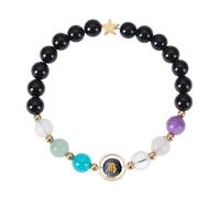 RWGSNB Pulsera del Zodiaco para Hombre Mujer 6 Mm con Piedras Naturales Elástica con Cuentas las 12 Constelaciones Cristales Curativos Reiki Regalo Cumpleaños Único para Virgo.