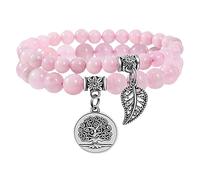 RWGSNB Pulsera Piedras, Juego 2 Pulseras Chakras Multicapa Piedras Reales Joyería Bohemia Brazaletes Colgante Árbol la Vida Preciosas Energéticas Brazaletes la Amistad Joyería Cristal