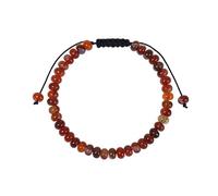 RWGSNB Pulsera Piedras Naturales Pulsera Ágata Rayada Natural 6 Mm Hombre y Mujer Delicadas Cuentas Planas Piedras Preciosas Ajustable Hecha a Mano Cuerda Trenzada Cristal Curativo Reiki Joyería E
