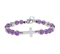 RWGSNB Pulsera Piedras Naturales Pulsera Piedra Natural 6 Mm para Hombre y Mujer Delicadas Brazaletes Cruzadas con Cierre Langosta Ajustable Modernas Brazaletes Preciosas con Cuentas Joyería Crista