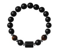 RWGSNB Pulsera Piedras Naturales, Pulsera Piedras Preciosas Cuentas 8 Mm y 12 Signos Zodiaco Ónix Negro Mate Natural Brazaletes Cristal Negro Exclusivos Regalo Cumpleaños para Mujeres y Hombres Ac